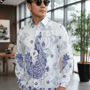Kemeja Batik Lengan Panjang. Motif Merak Nirmala