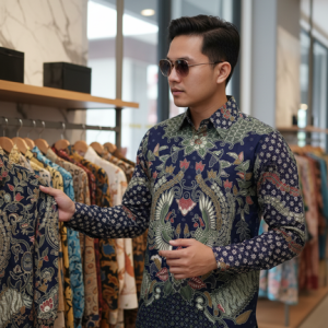 Kemeja Batik Lengan Panjang. Motif Paksi Adiguna