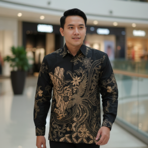 Kemeja Batik Lengan Panjang. Motif Paksi Waskita