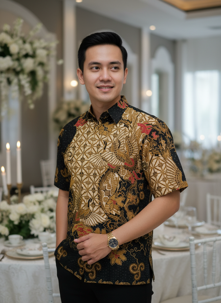 Kemeja Batik Lengan Panjang. Motif Garuda Cakra - Image 4