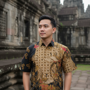 Kemeja Batik Lengan Panjang. Motif Garuda Cakra