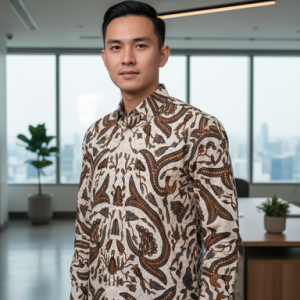 Kemeja Batik Lengan Panjang. Motif Larasing Wiyasa