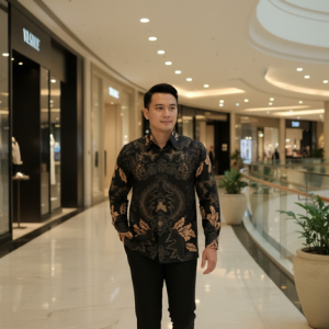 Kemeja Batik Lengan Panjang. Motif Praba Kusuma