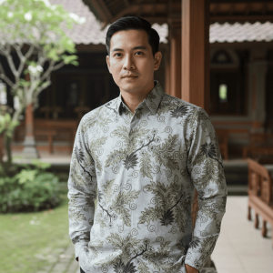 Kemeja Batik Lengan Panjang. Motif Laras Kusuma